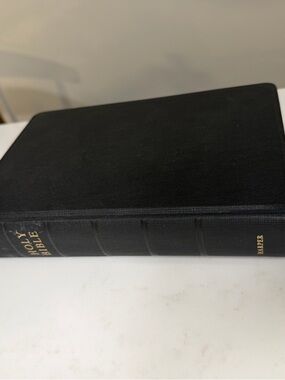 Vintage Harper Black Hardcover Bible with Gold Spine Lettering